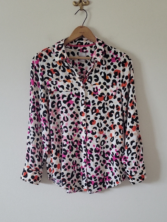 Chico's Tops - Chico's Long Sleeve Colorful Animal Print Button Down Rayon Shirt Size Small